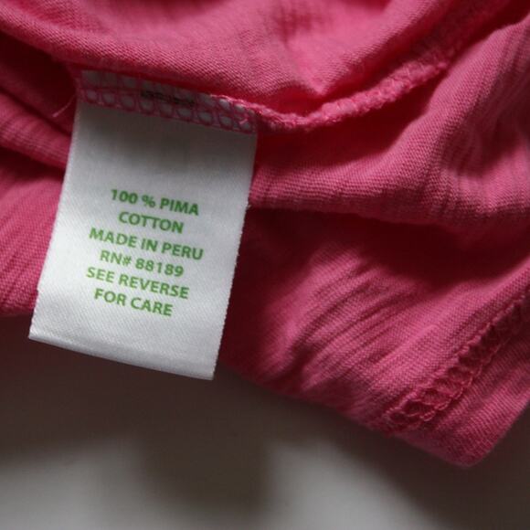 Lilly Pulitzer Shirt Women's Size XS Pink Pima 3/4 Sleeve Tee - Picture 4 of 4